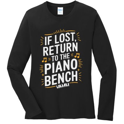 Piano Player Classical Music Pianist And Keyboard Musician Ladies Long Sleeve Shirt