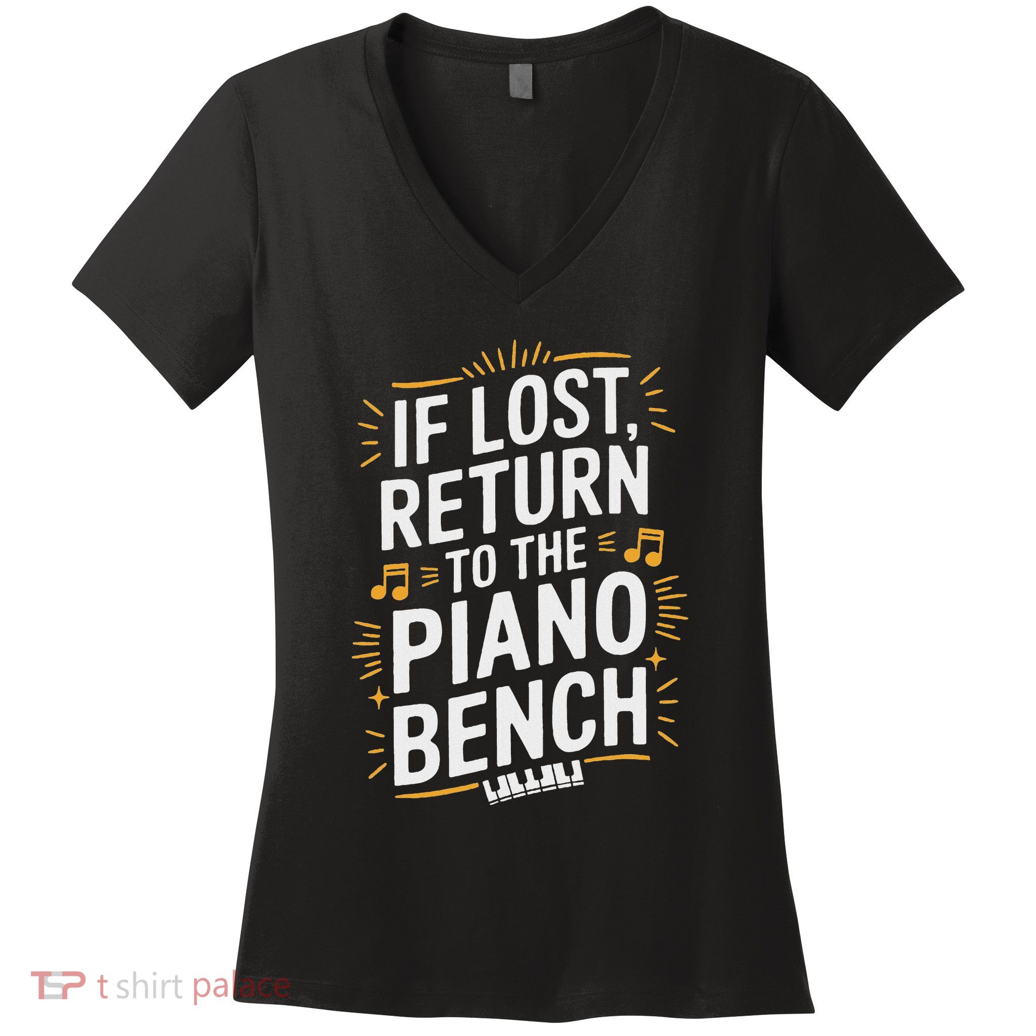 Piano Player Classical Music Pianist And Keyboard Musician Women's V-Neck T-Shirt