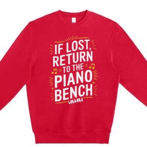 Piano Player Classical Music Pianist And Keyboard Musician Premium Crewneck Sweatshirt