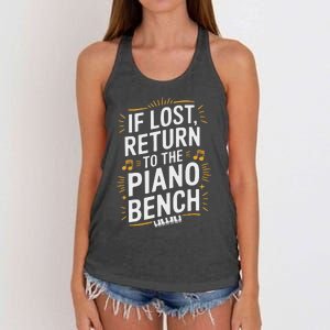 Piano Player Classical Music Pianist And Keyboard Musician Women's Knotted Racerback Tank