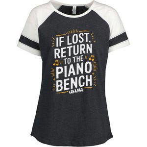 Piano Player Classical Music Pianist And Keyboard Musician Enza Ladies Jersey Colorblock Tee