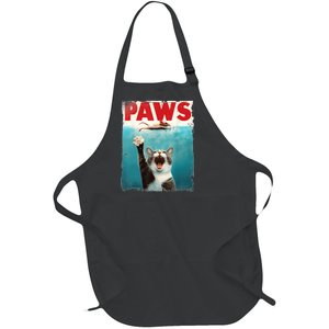 Paws Parody Cat Mouse Humorous Cat Chasing Mouse Kitten Full-Length Apron With Pockets