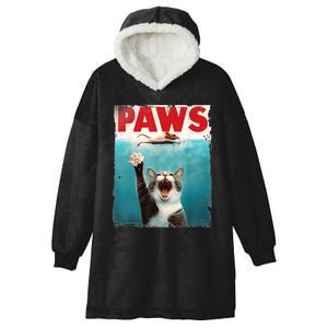 Paws Parody Cat Mouse Humorous Cat Chasing Mouse Kitten Hooded Wearable Blanket