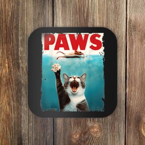 Paws Parody Cat Mouse Humorous Cat Chasing Mouse Kitten Coaster