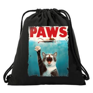 Paws Parody Cat Mouse Humorous Cat Chasing Mouse Kitten Drawstring Bag