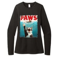 Paws Parody Cat Mouse Humorous Cat Chasing Mouse Kitten Womens CVC Long Sleeve Shirt