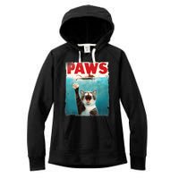 Paws Parody Cat Mouse Humorous Cat Chasing Mouse Kitten Women's Fleece Hoodie