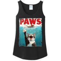 Paws Parody Cat Mouse Humorous Cat Chasing Mouse Kitten Ladies Essential Tank