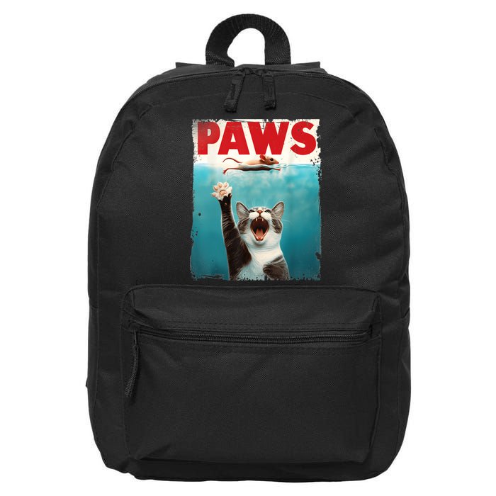 Paws Parody Cat Mouse Humorous Cat Chasing Mouse Kitten 16 in Basic Backpack