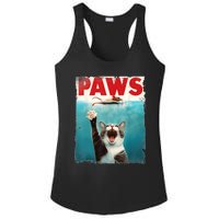 Paws Parody Cat Mouse Humorous Cat Chasing Mouse Kitten Ladies PosiCharge Competitor Racerback Tank