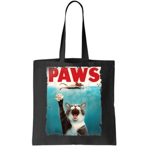 Paws Parody Cat Mouse Humorous Cat Chasing Mouse Kitten Tote Bag