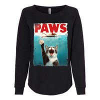 Paws Parody Cat Mouse Humorous Cat Chasing Mouse Kitten Womens California Wash Sweatshirt