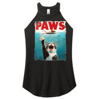 Paws Parody Cat Mouse Humorous Cat Chasing Mouse Kitten Women's Perfect Tri Rocker Tank