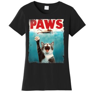 Paws Parody Cat Mouse Humorous Cat Chasing Mouse Kitten Women's T-Shirt