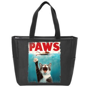 Paws Parody Cat Mouse Humorous Cat Chasing Mouse Kitten Zip Tote Bag