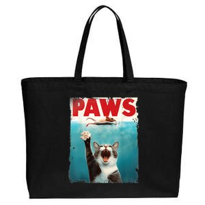 Paws Parody Cat Mouse Humorous Cat Chasing Mouse Kitten Cotton Canvas Jumbo Tote