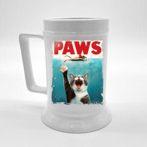 Paws Parody Cat Mouse Humorous Cat Chasing Mouse Kitten Beer Stein