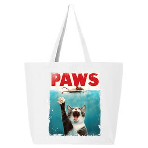 Paws Parody Cat Mouse Humorous Cat Chasing Mouse Kitten 25L Jumbo Tote