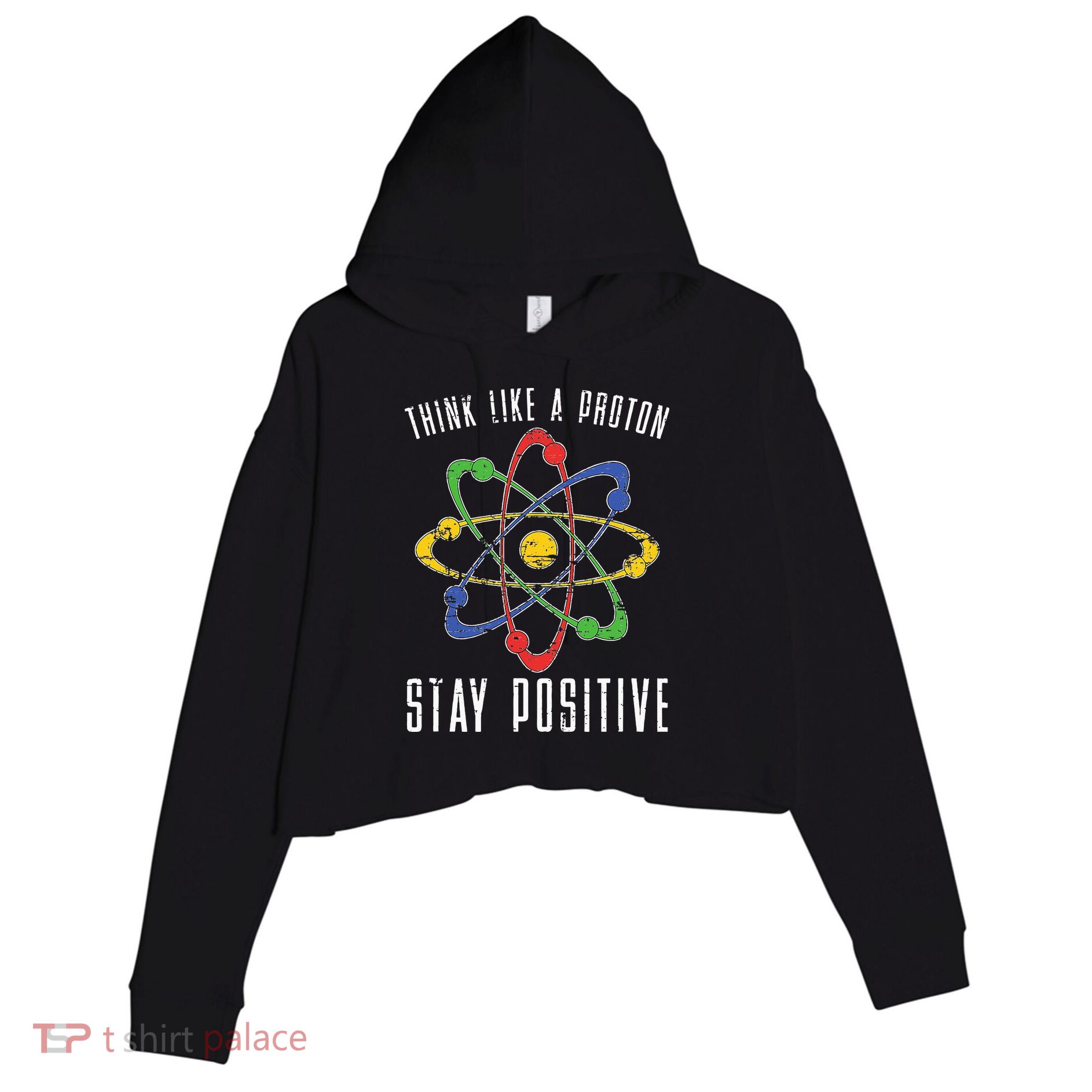 Positive Proton Chemist Nerd Science Teacher Gift Chemistry Crop Fleece Hoodie