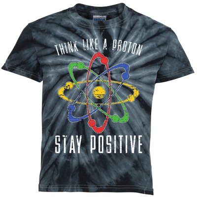 Positive Proton Chemist Nerd Science Teacher Gift Chemistry Kids Tie-Dye T-Shirt