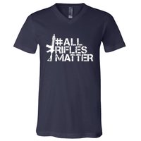 Patriot Patch Co - All Rifles Matter AR-15 V-Neck T-Shirt