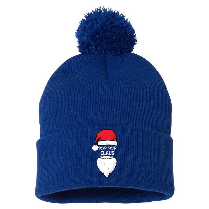 Pop Pop Claus Pop Pop Grandpa Christmas Pop Pop Xmas Party Gift Pom Pom 12in Knit Beanie