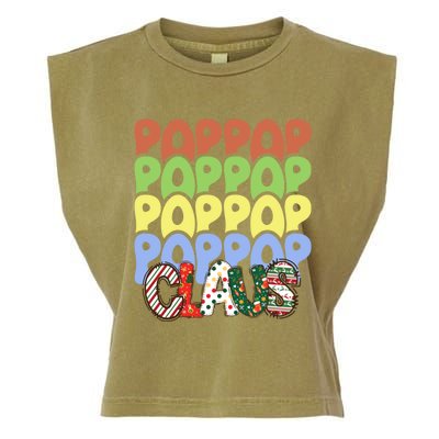 Pop Pop Claus Retro Christmas Family Hippie Pop Pop Costume Gift Garment-Dyed Women's Muscle Tee