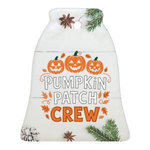 Pumpkin Patch Crew Funny Pumpkin Patch Squad Thanksgiving Ceramic Bell Ornament