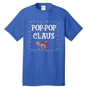 Pop Pop Claus Santa Christmas Lights Family Pjs Matching Great Gift Tall T-Shirt