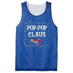 Pop Pop Claus Santa Christmas Lights Family Pjs Matching Great Gift Mesh Reversible Basketball Jersey Tank