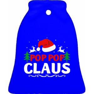 Pop Pop Claus Santa Christmas Matching Family Pajama Funny Cute Gift Ceramic Bell Ornament