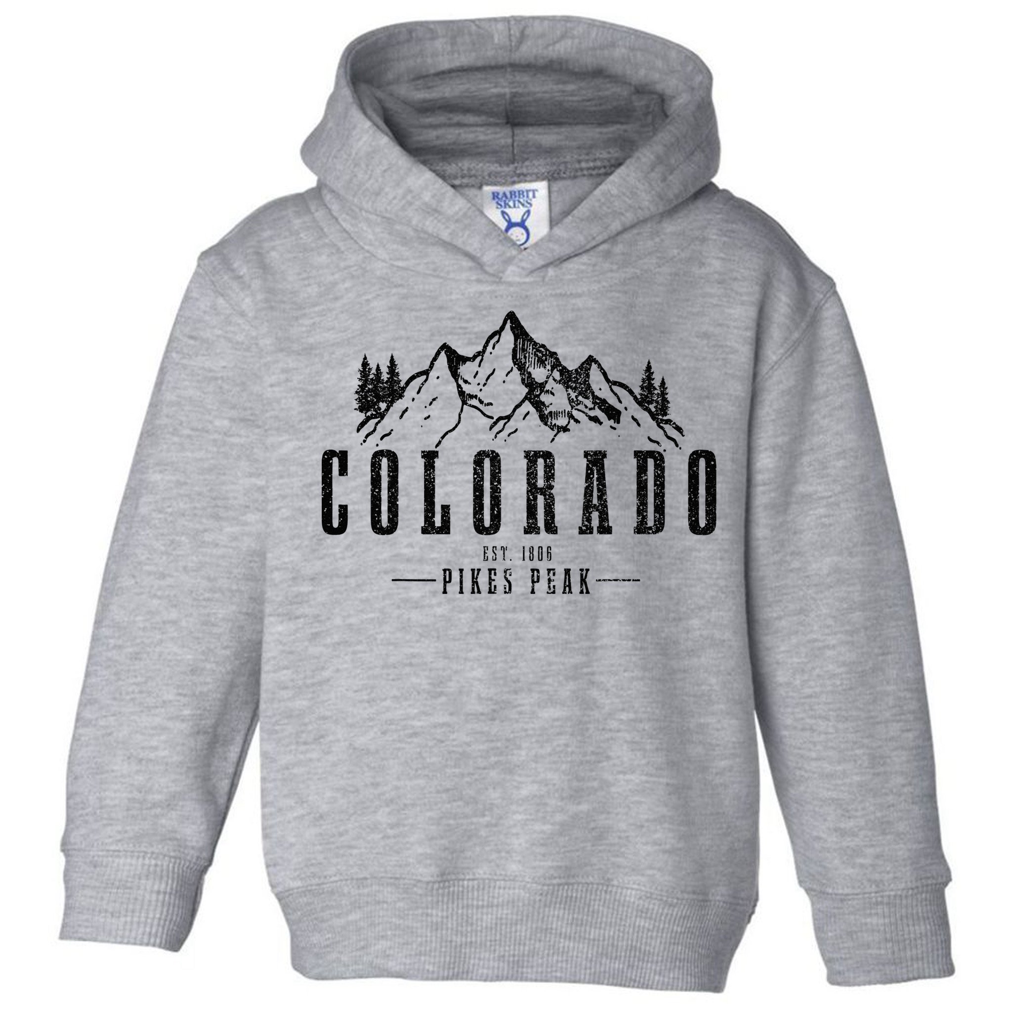 Pikes Peak Colorado Est. 1806 Vintage Mountains Hiking Toddler Hoodie