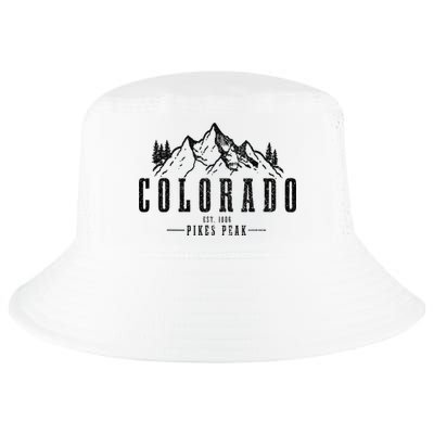 Pikes Peak Colorado Est. 1806 Vintage Mountains Hiking Cool Comfort Performance Bucket Hat