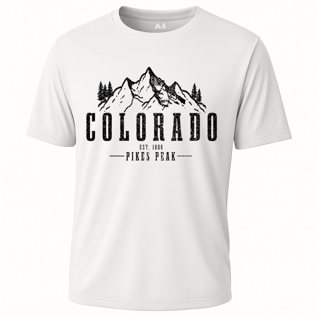 Pikes Peak Colorado Est. 1806 Vintage Mountains Hiking Performance Shirt