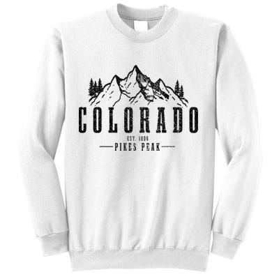 Pikes Peak Colorado Est. 1806 Vintage Mountains Hiking Sweatshirt