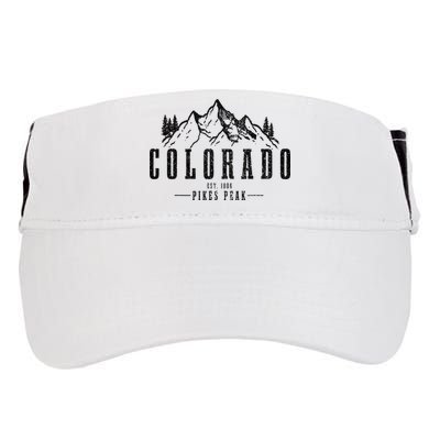 Pikes Peak Colorado Est. 1806 Vintage Mountains Hiking Adult Drive Performance Visor