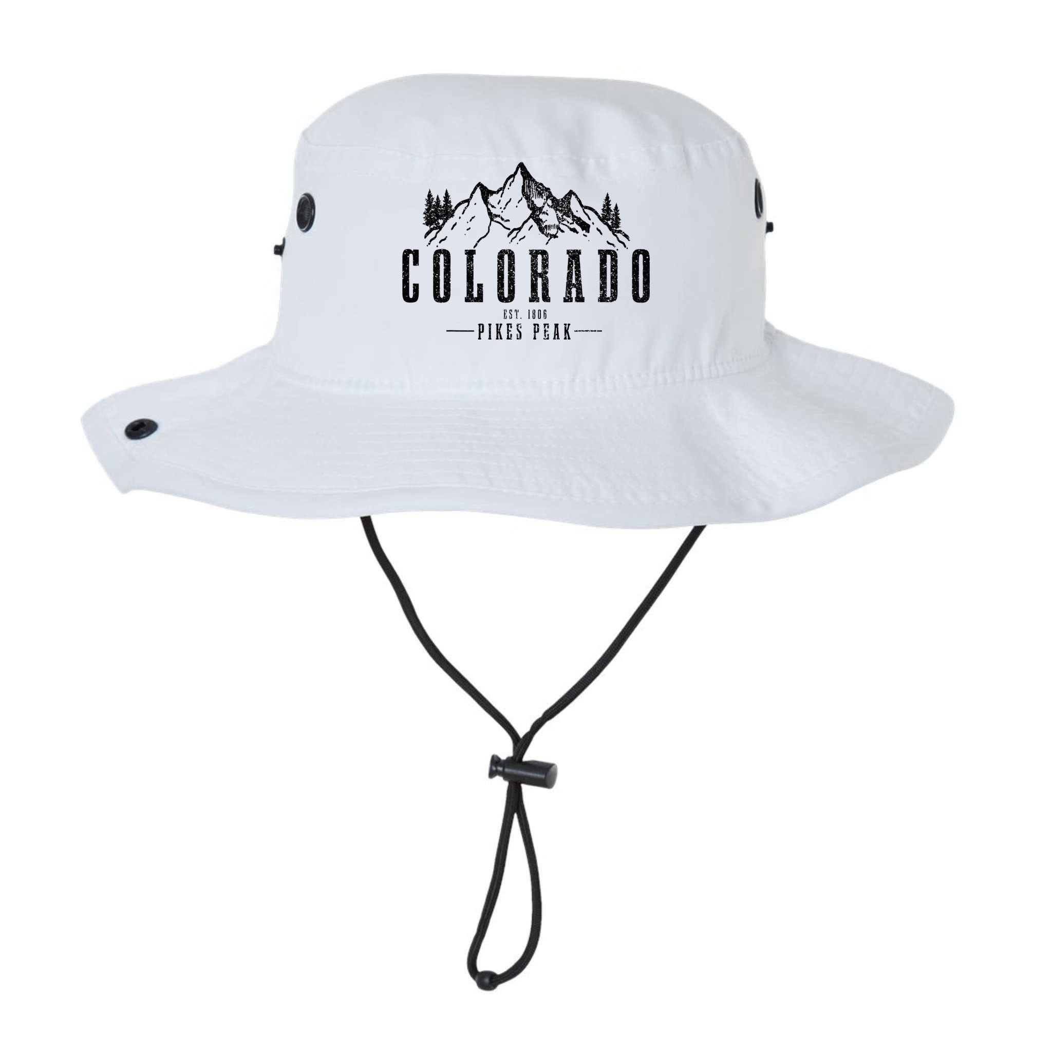 Pikes Peak Colorado Est. 1806 Vintage Mountains Hiking Bucket Hat