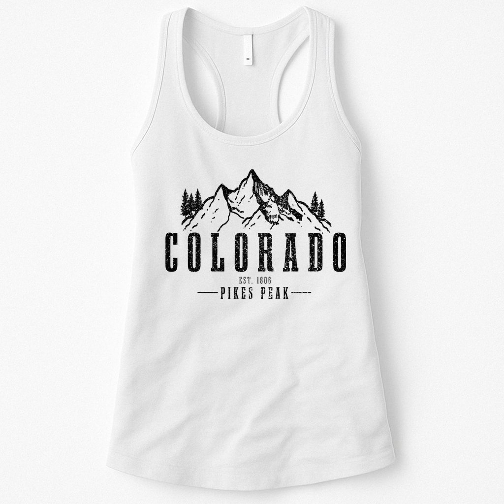Pikes Peak Colorado Est. 1806 Vintage Mountains Hiking Womens Tank Top