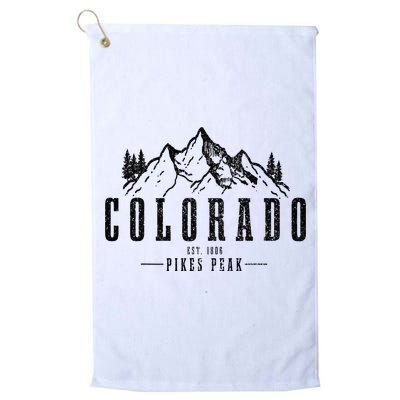 Pikes Peak Colorado Est. 1806 Vintage Mountains Hiking Golf Towel