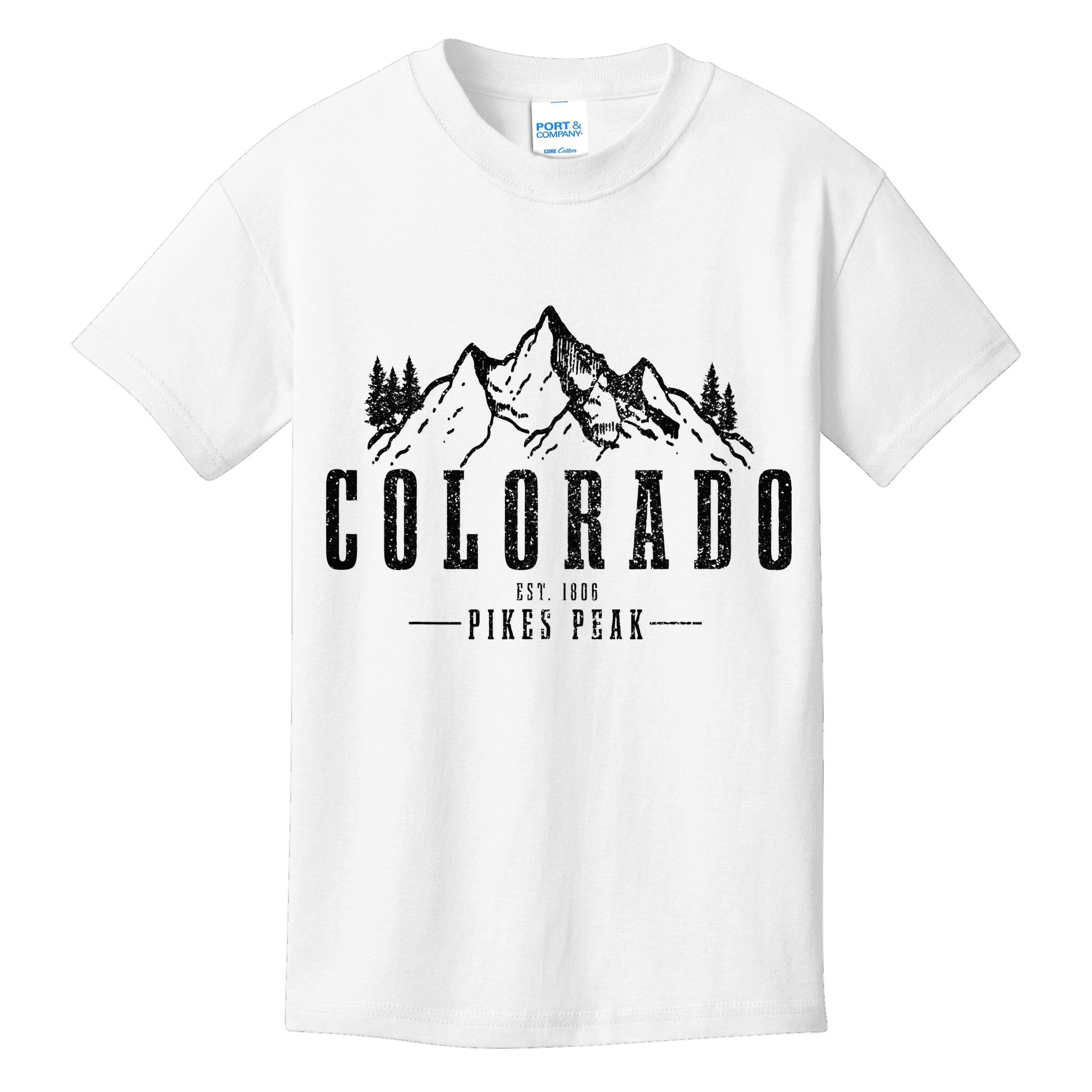 Pikes Peak Colorado Est. 1806 Vintage Mountains Hiking Kids T-Shirt