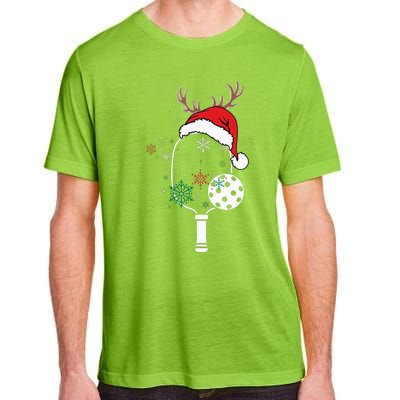 Pickleball Player Christmas Holiday Reindeer Xmas Adult ChromaSoft Performance T-Shirt