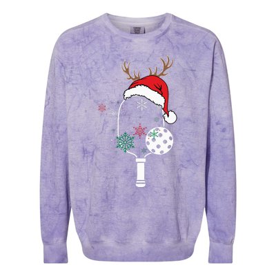 Pickleball Player Christmas Holiday Reindeer Xmas Colorblast Crewneck Sweatshirt