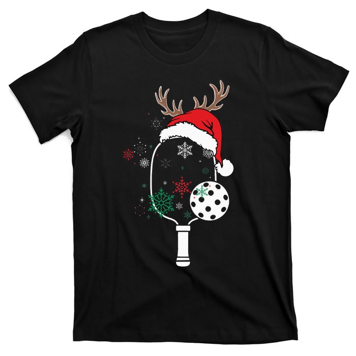 Pickleball Player Christmas Holiday Reindeer Xmas T-Shirt