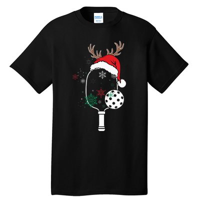 Pickleball Player Christmas Holiday Reindeer Xmas Tall T-Shirt