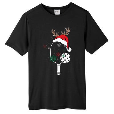 Pickleball Player Christmas Holiday Reindeer Xmas Tall Fusion ChromaSoft Performance T-Shirt