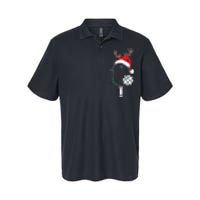 Pickleball Player Christmas Holiday Reindeer Xmas Softstyle Adult Sport Polo