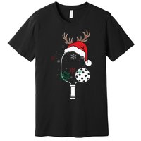 Pickleball Player Christmas Holiday Reindeer Xmas Premium T-Shirt