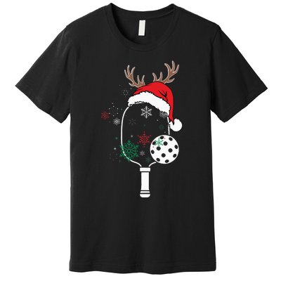 Pickleball Player Christmas Holiday Reindeer Xmas Premium T-Shirt