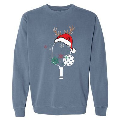 Pickleball Player Christmas Holiday Reindeer Xmas Garment-Dyed Sweatshirt