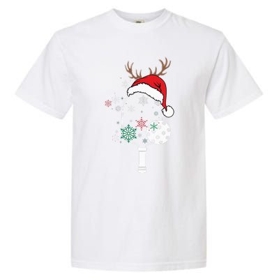 Pickleball Player Christmas Holiday Reindeer Xmas Garment-Dyed Heavyweight T-Shirt